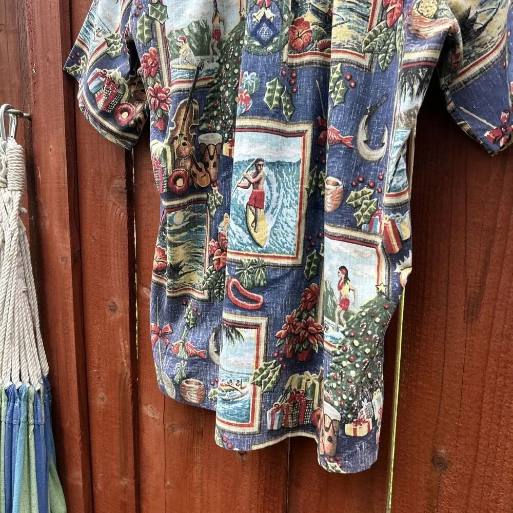 Reyn Spooner 2011 Macys Mele Kalikimaka Collectible Christmas Hawaiian Shirt M